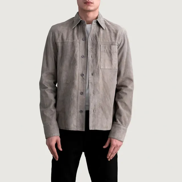 Scout Grey Suede Leather Shirt